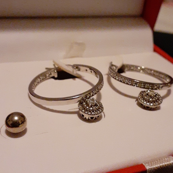 1/4 ctw Diamond Sterling Silver 3-Earring Set - Picture 2 of 5